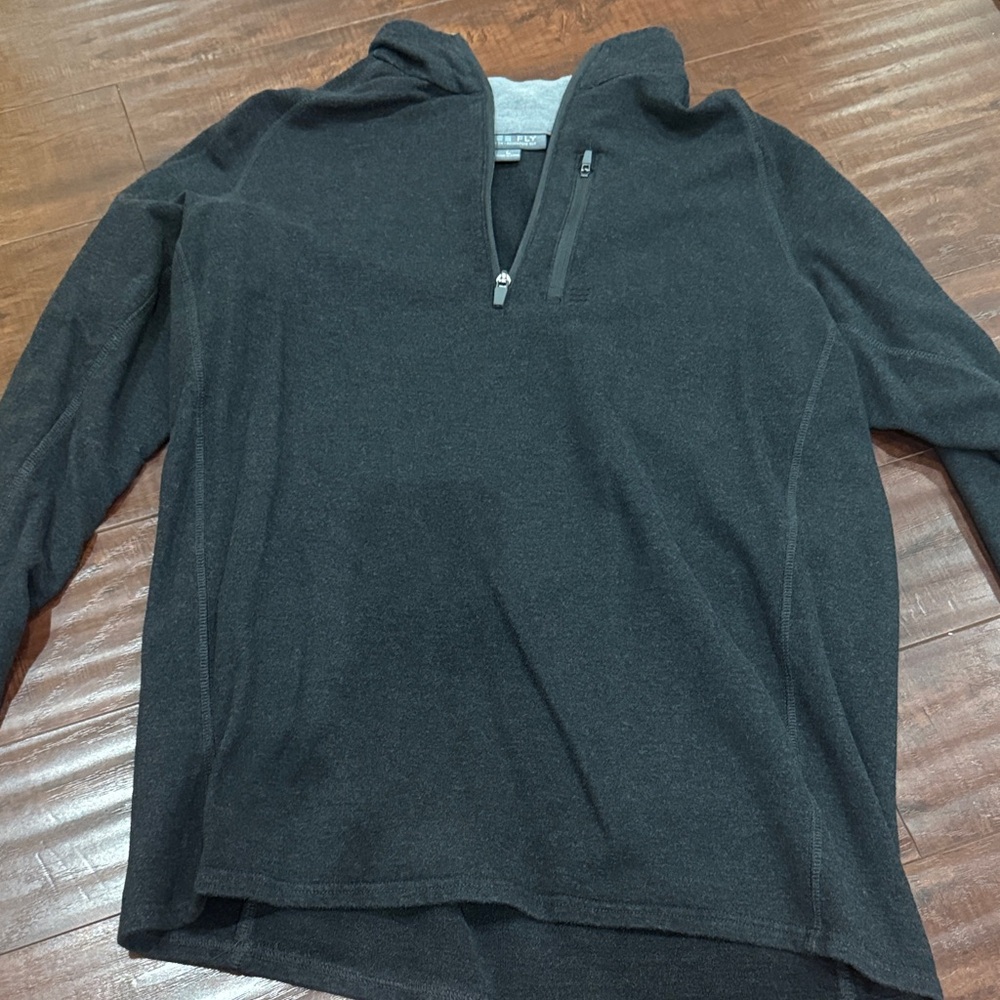 Free Fly Apparel Men's Dark Gray Zip-Up Sweater